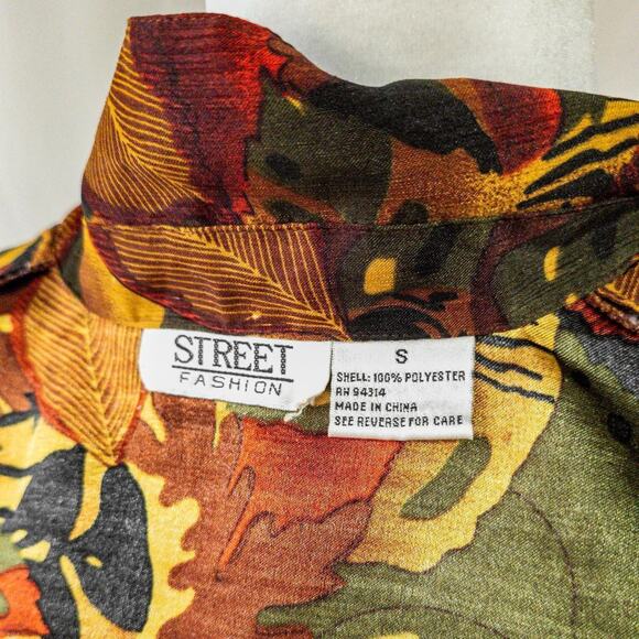 90s foliage crossover wrap blouse - Picture 5 of 6